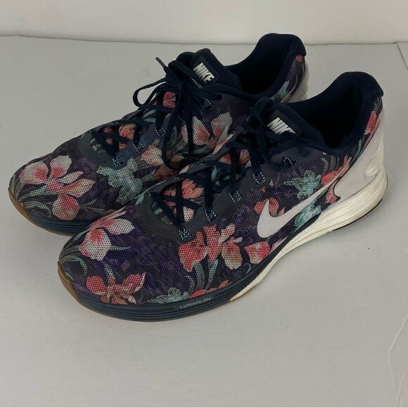 Nike‎ Sneakers Lunarglide 6 Photosynthesis Floral/Navy Men’s Size 15 Tropical - Picture 6 of 12